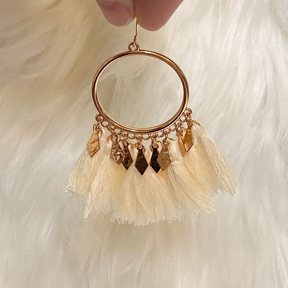 Set Of 3 Tassel Charm Boho Earrings - Picture 11 of 12